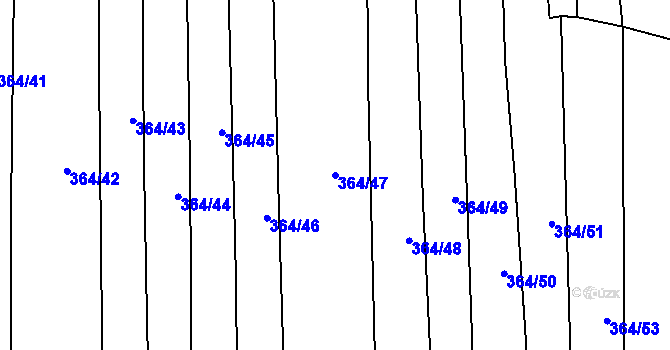 Parcela st. 364/47 v KÚ Svinošice, Katastrální mapa
