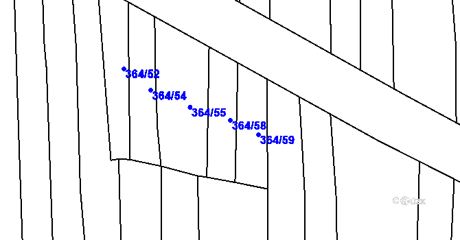 Parcela st. 364/58 v KÚ Svinošice, Katastrální mapa