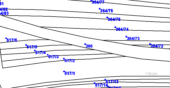 Parcela st. 366 v KÚ Svinošice, Katastrální mapa
