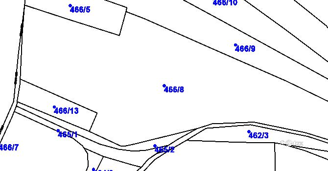 Parcela st. 466/8 v KÚ Svinošice, Katastrální mapa