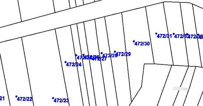 Parcela st. 472/28 v KÚ Svinošice, Katastrální mapa