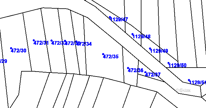 Parcela st. 472/35 v KÚ Svinošice, Katastrální mapa