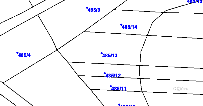 Parcela st. 485/13 v KÚ Svinošice, Katastrální mapa