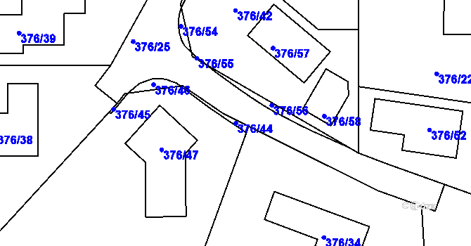 Parcela st. 376/44 v KÚ Svinošice, Katastrální mapa
