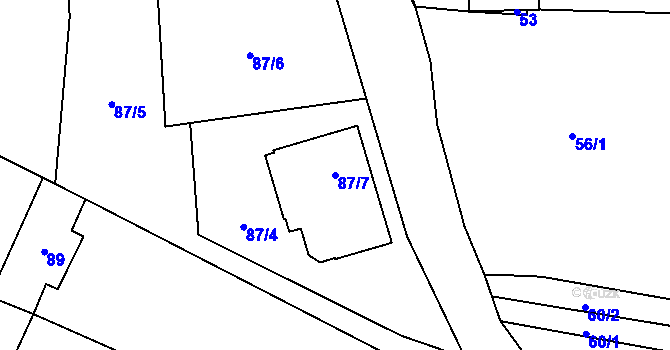 Parcela st. 87/7 v KÚ Svinošice, Katastrální mapa