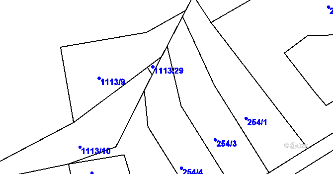 Parcela st. 254/5 v KÚ Svinošice, Katastrální mapa