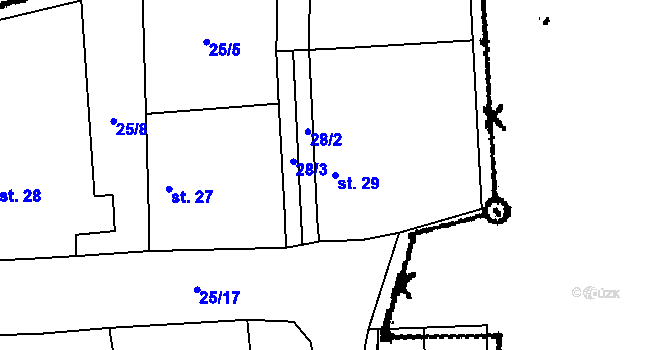 Parcela st. 29 v KÚ Kundratice u Svinů, Katastrální mapa