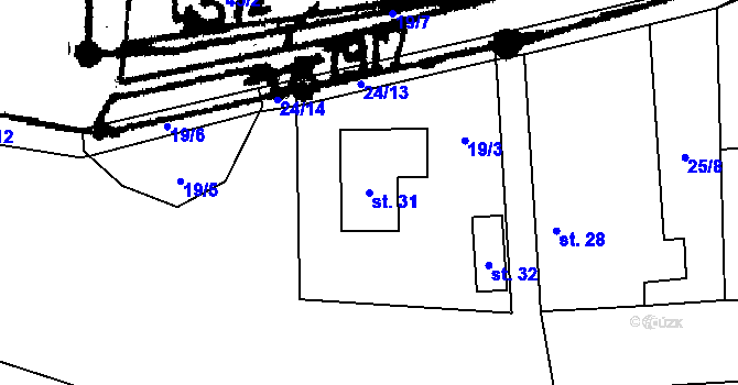 Parcela st. 31 v KÚ Kundratice u Svinů, Katastrální mapa
