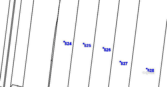 Parcela st. 525 v KÚ Kundratice u Svinů, Katastrální mapa