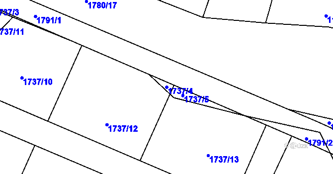 Parcela st. 1737/4 v KÚ Sviny, Katastrální mapa