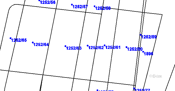 Parcela st. 1252/62 v KÚ Sviny, Katastrální mapa