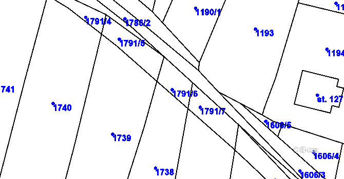 Parcela st. 1791/6 v KÚ Sviny, Katastrální mapa