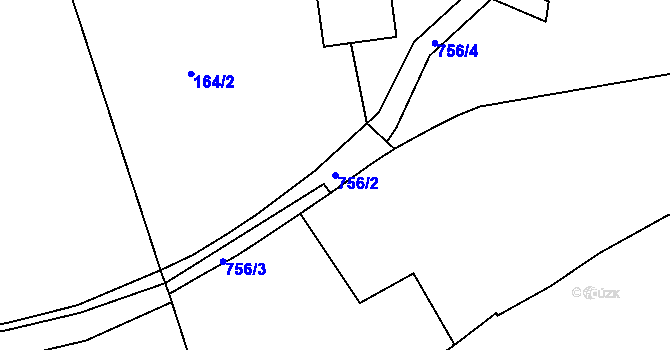 Parcela st. 756/2 v KÚ Sviny u Křižanova, Katastrální mapa