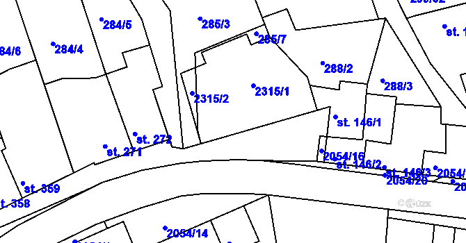 Parcela st. 20 v KÚ Svitávka, Katastrální mapa