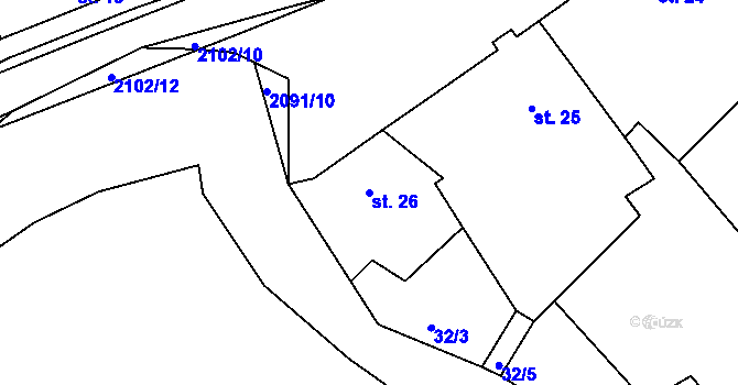 Parcela st. 26 v KÚ Svitávka, Katastrální mapa