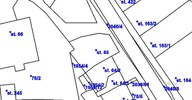 Parcela st. 65 v KÚ Svitávka, Katastrální mapa