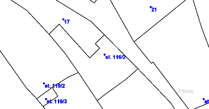 Parcela st. 116/2 v KÚ Svitávka, Katastrální mapa