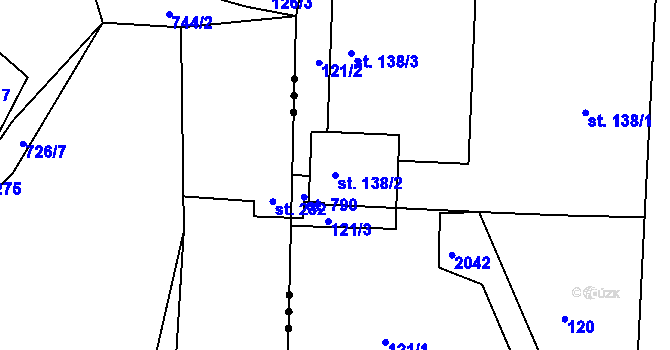 Parcela st. 138/2 v KÚ Svitávka, Katastrální mapa