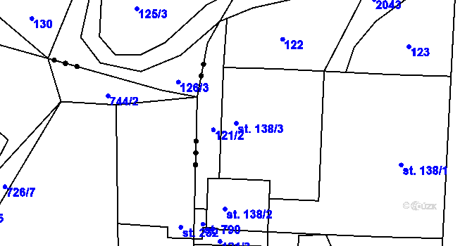 Parcela st. 138/3 v KÚ Svitávka, Katastrální mapa