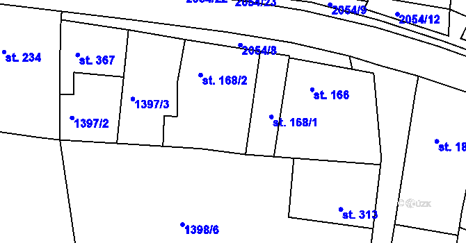 Parcela st. 168/3 v KÚ Svitávka, Katastrální mapa