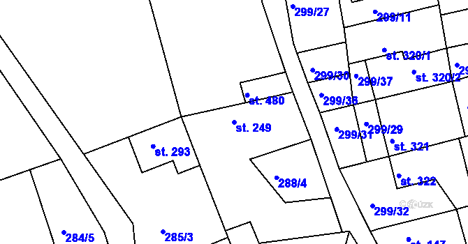 Parcela st. 249 v KÚ Svitávka, Katastrální mapa