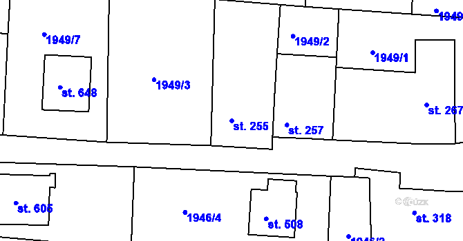 Parcela st. 255 v KÚ Svitávka, Katastrální mapa