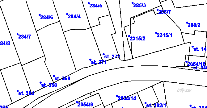 Parcela st. 272 v KÚ Svitávka, Katastrální mapa