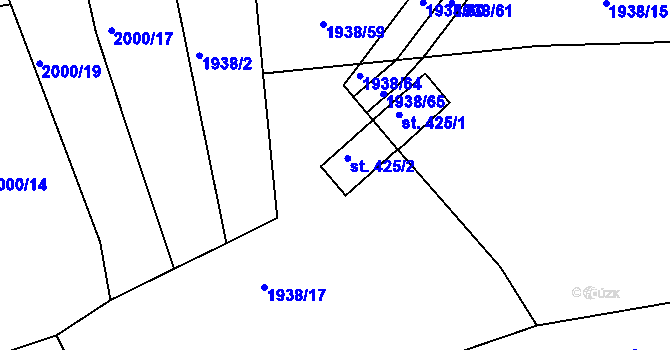 Parcela st. 425/2 v KÚ Svitávka, Katastrální mapa