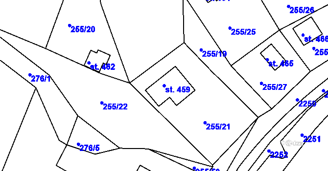 Parcela st. 459 v KÚ Svitávka, Katastrální mapa