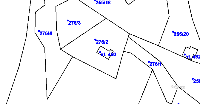 Parcela st. 460 v KÚ Svitávka, Katastrální mapa