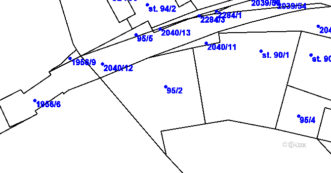 Parcela st. 95/2 v KÚ Svitávka, Katastrální mapa