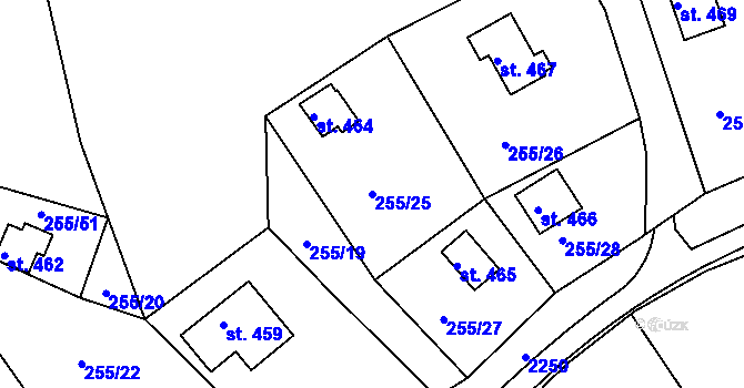 Parcela st. 255/25 v KÚ Svitávka, Katastrální mapa