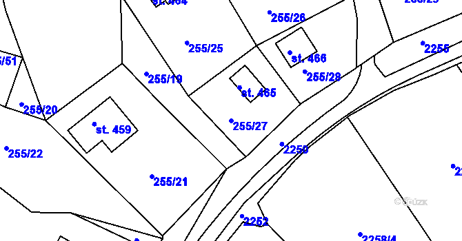 Parcela st. 255/27 v KÚ Svitávka, Katastrální mapa