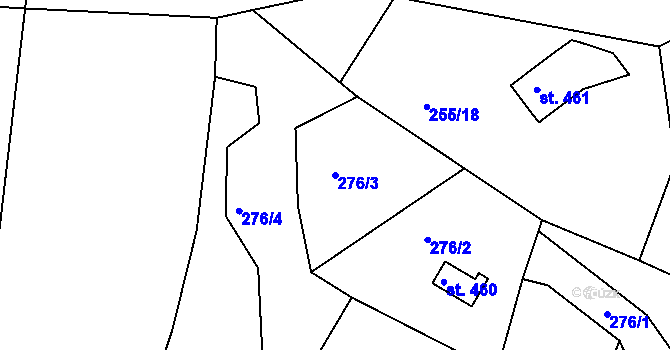 Parcela st. 276/3 v KÚ Svitávka, Katastrální mapa