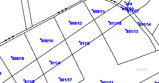 Parcela st. 811/2 v KÚ Svitávka, Katastrální mapa