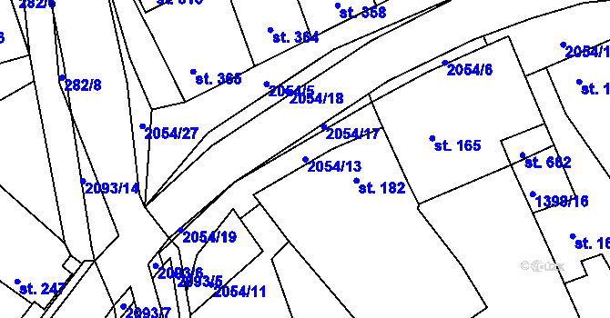 Parcela st. 2054/13 v KÚ Svitávka, Katastrální mapa