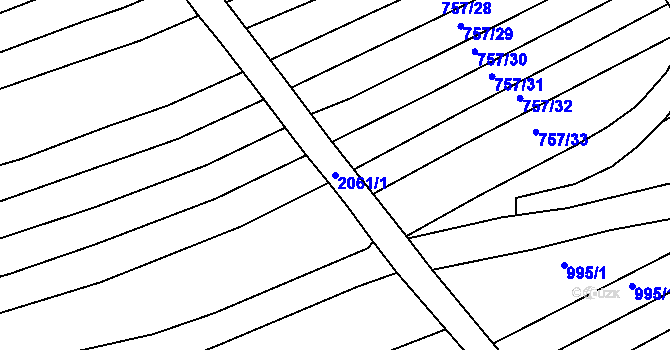 Parcela st. 2061/1 v KÚ Svitávka, Katastrální mapa