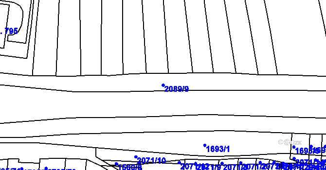Parcela st. 2089/9 v KÚ Svitávka, Katastrální mapa