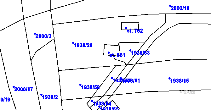 Parcela st. 681 v KÚ Svitávka, Katastrální mapa