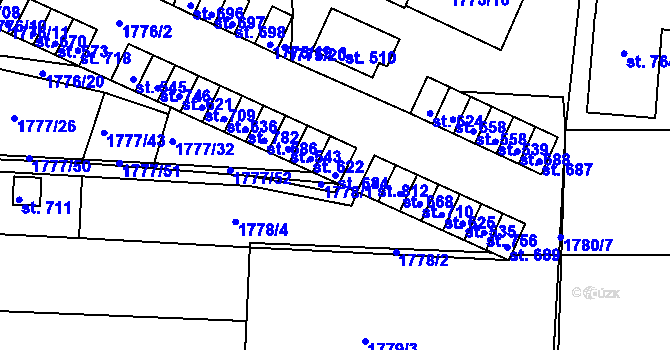Parcela st. 684 v KÚ Svitávka, Katastrální mapa