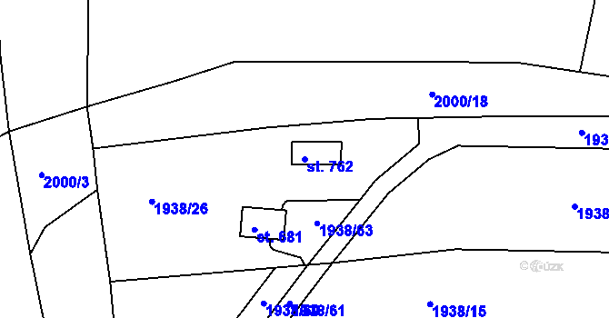 Parcela st. 762 v KÚ Svitávka, Katastrální mapa