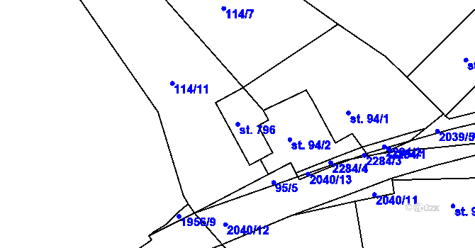 Parcela st. 796 v KÚ Svitávka, Katastrální mapa