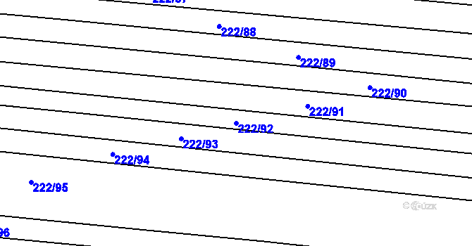 Parcela st. 222/92 v KÚ Svitávka, Katastrální mapa