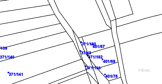 Parcela st. 371/180 v KÚ Svitávka, Katastrální mapa