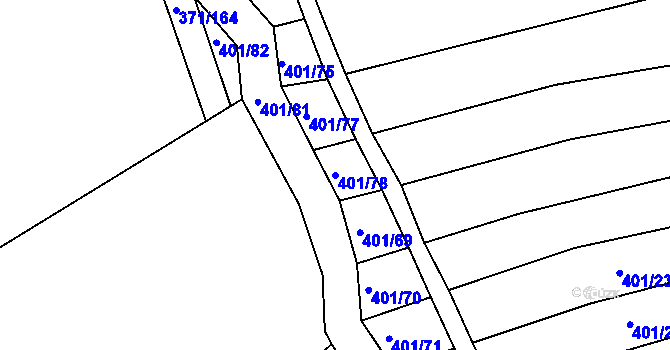 Parcela st. 401/78 v KÚ Svitávka, Katastrální mapa