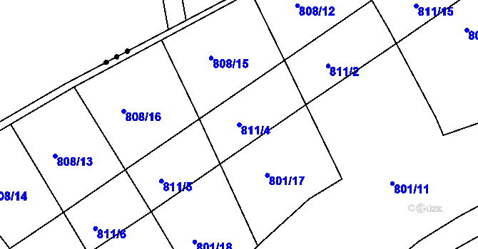 Parcela st. 811/4 v KÚ Svitávka, Katastrální mapa