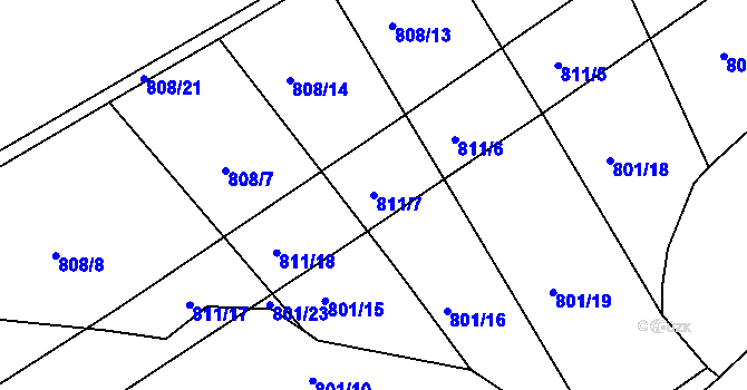 Parcela st. 811/7 v KÚ Svitávka, Katastrální mapa