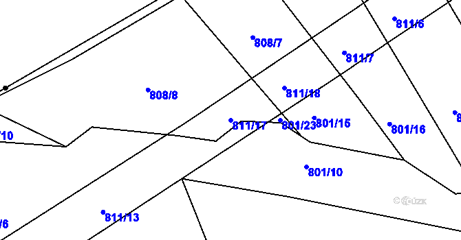 Parcela st. 811/17 v KÚ Svitávka, Katastrální mapa