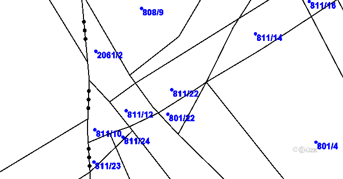 Parcela st. 811/22 v KÚ Svitávka, Katastrální mapa