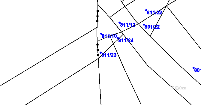 Parcela st. 811/23 v KÚ Svitávka, Katastrální mapa